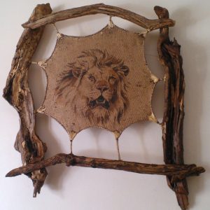 Burlap painting - Lion